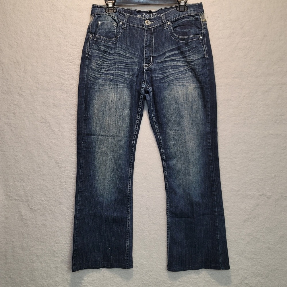 Ms Firefly Women's Bootcut Jeans Back Pockets with Rhinestones Size 10
